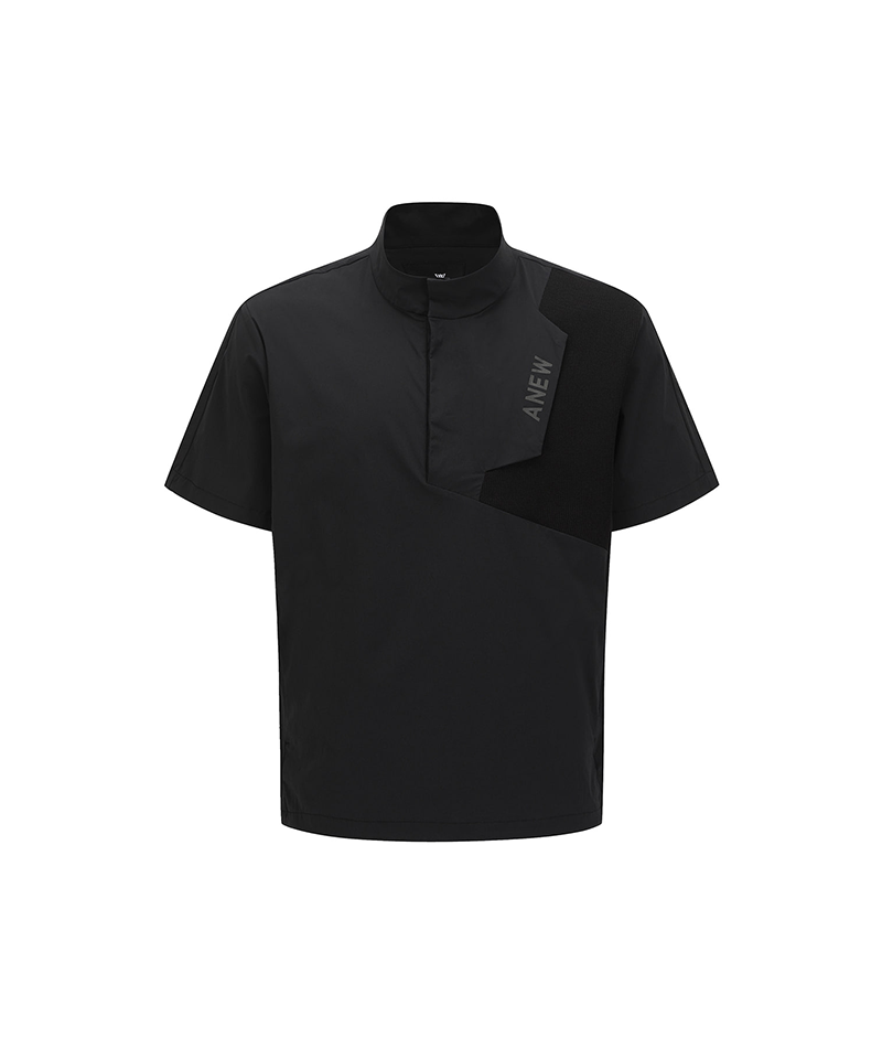 ☆ANEW GOLF☆ SHORT SLEEVE ANORAK Men's Asymmetric Short Sleeve Anorak - Black – Anew Golf USA