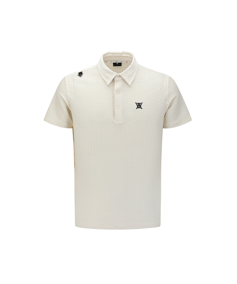 Men's Wave Textured Transition Short Sleeve T-Shirts - Cream
