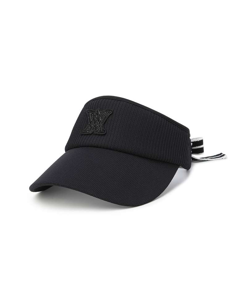 ANEW GOLF WOMEN ESSENTIAL RIBBON バイザー Women's Knit Ribbon Golf Visor, Black | ANEW – Anew Golf USA