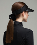 Women's Leather Like Visor - Black