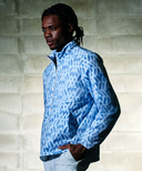 Men WI Logo Pattern Padded Jacket - Royal Blue