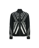 ANEW Golf Men's Big Logo Intarsia Wind Block Zip-Up Cardigan - Black