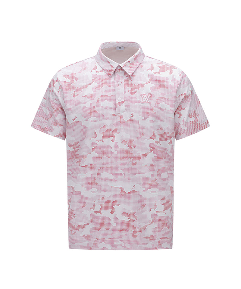 Men Camouflage Short T-Shirt - Pink