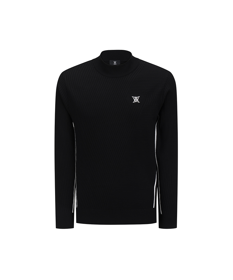 Men's FA Mock Neck Sweater - Black – Anew Golf USA