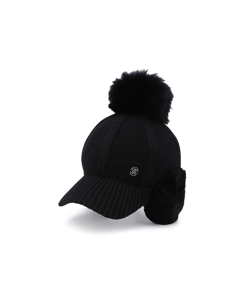 Women's Line Knit Ballcap - Black