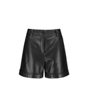 Women's FA Faux Leather Half Pants - Black