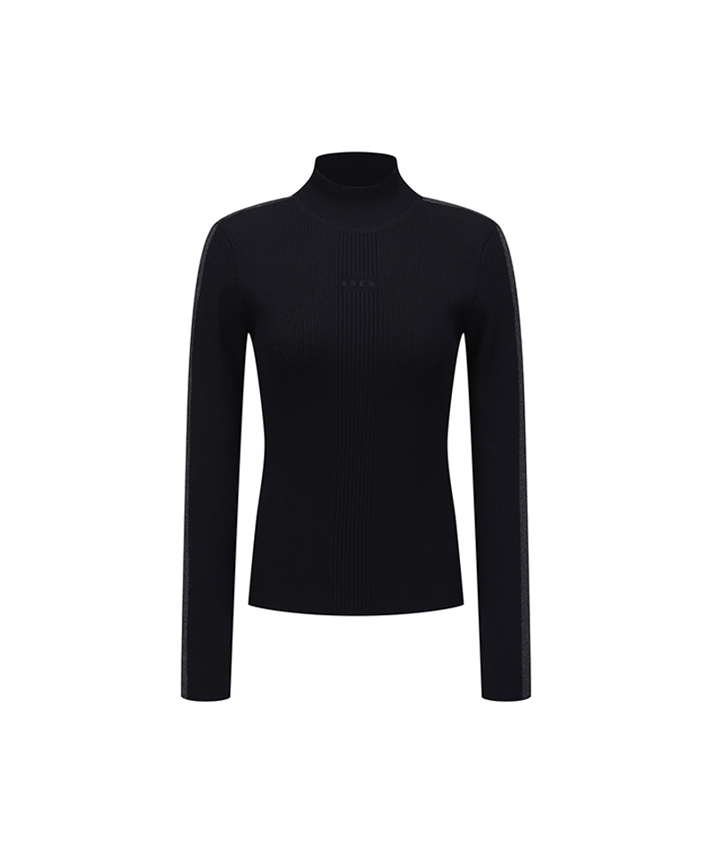 Women's FA Mock Neck Sweater - Black – Anew Golf USA
