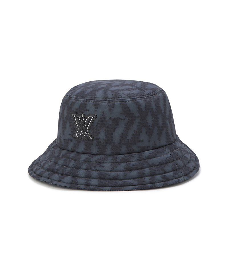 Uni Logo Pattern Hat - Black