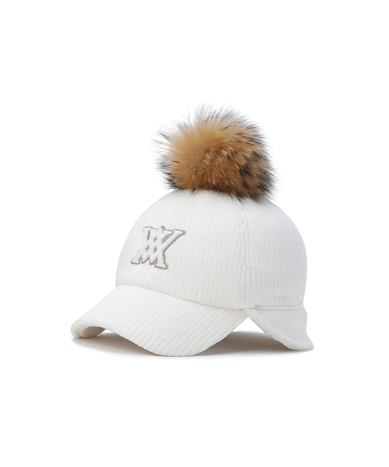 Women's Short Earflap Cap - Cream