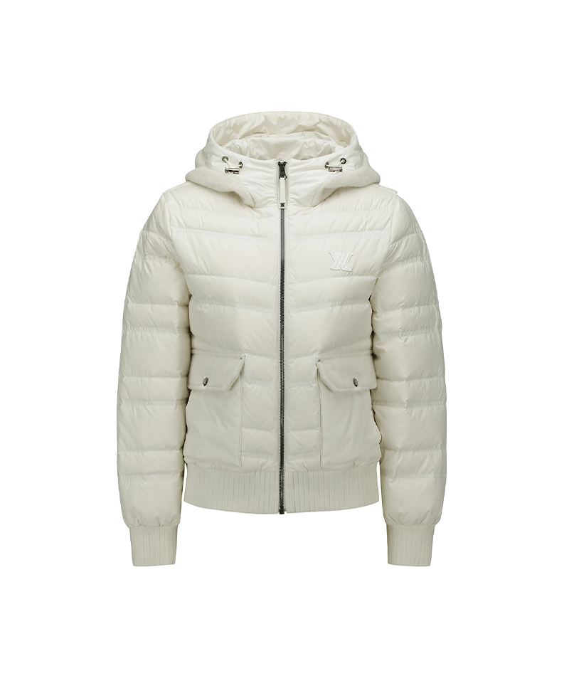 Women's WI Hybrid Hooded Down Jacket - Cream