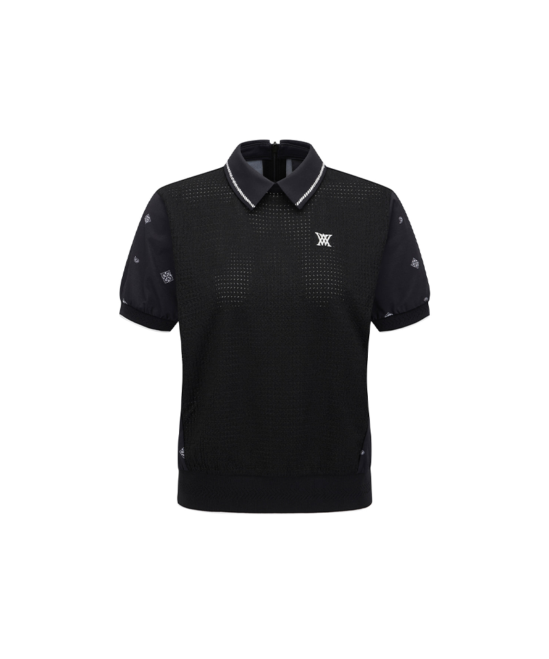 Women's Seasonal Pattern Half Zip T-Shirt - Black – Anew Golf USA