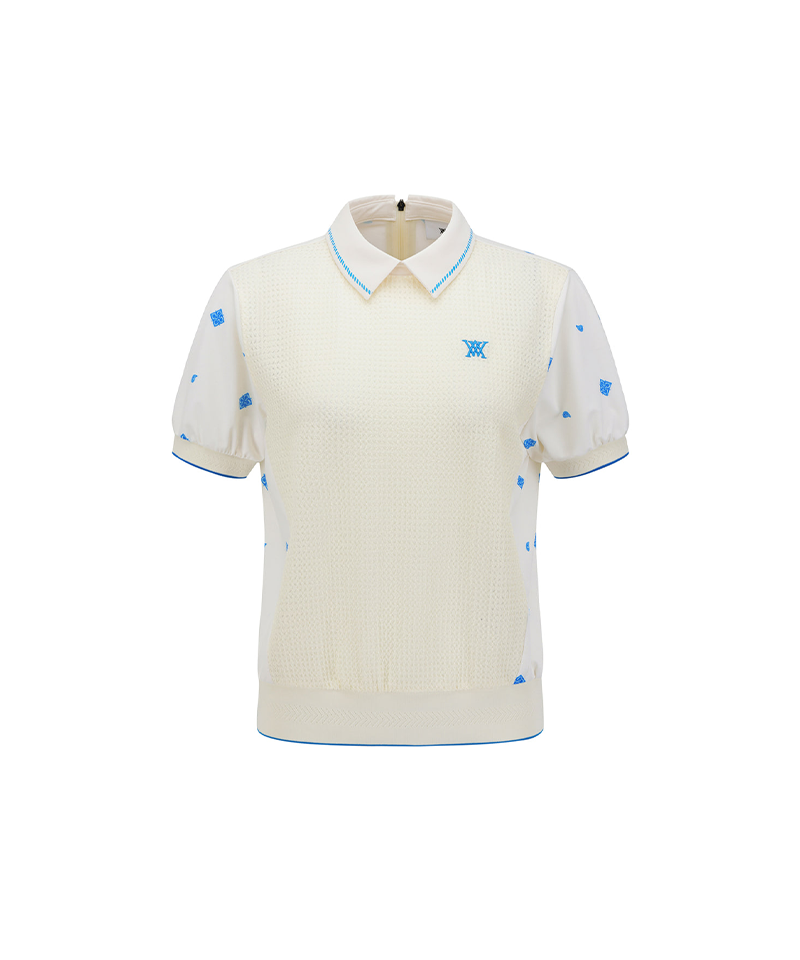 Women's Seasonal Pattern Half Zip T-Shirt - Ivory – Anew Golf USA