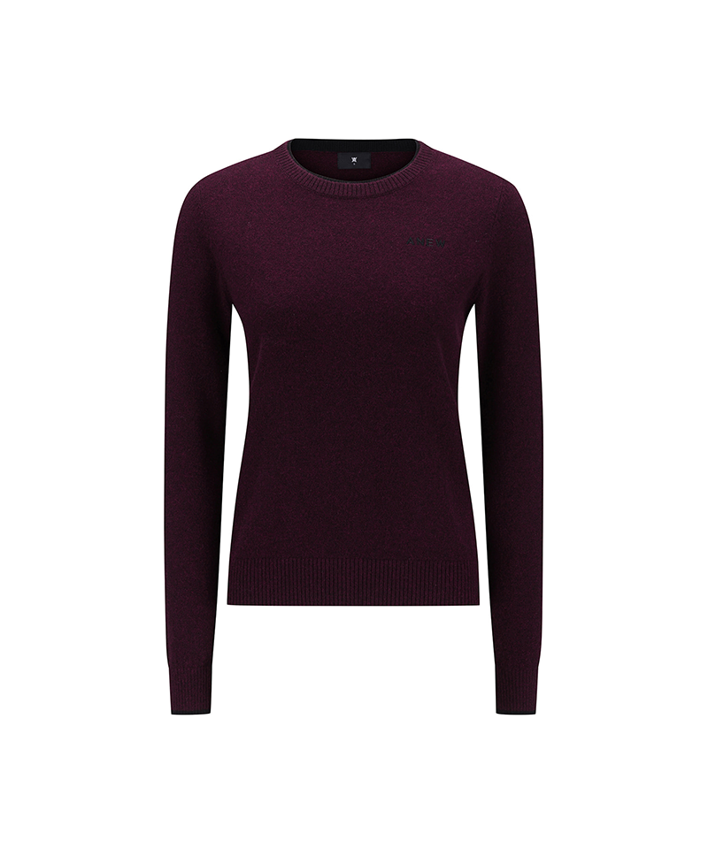 Women's SP Cashmere Round Sweater - Wine