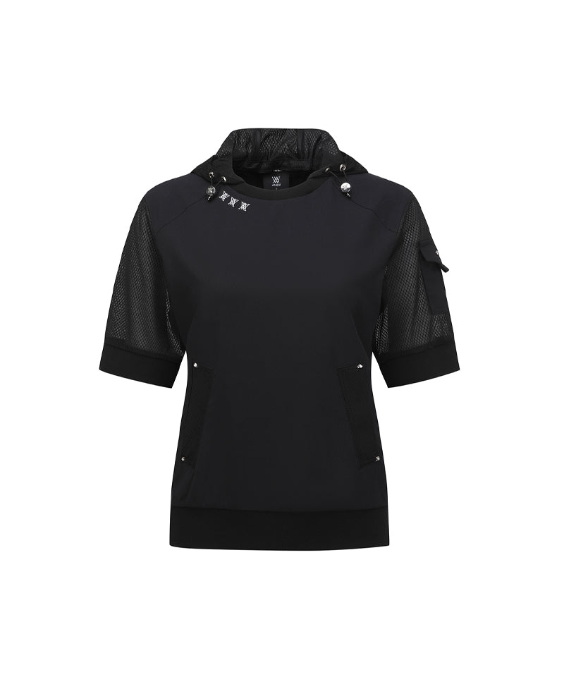 ANEW Golf Women's SM Hoody Pocket Short T-Shirt - Black – Anew