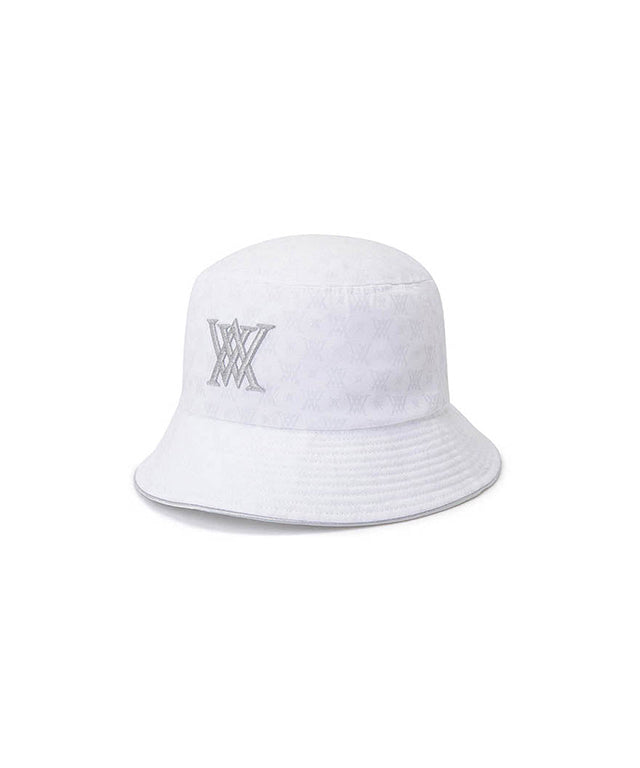 ANEW GOLF BUCKETHAT アイボリー 耳当て ポンポン Monogram Round Taping Bucket Hat - White – Anew Golf USA
