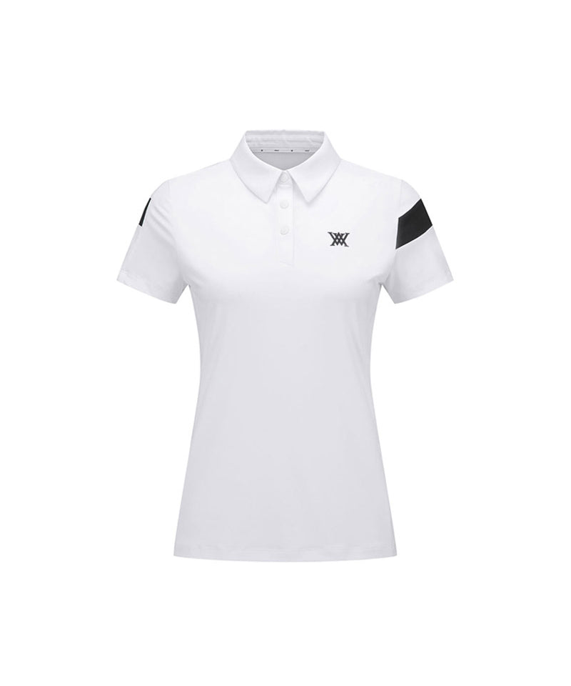 Women's Ice Dots Incision Point Short T-Shirt - White