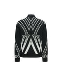 ANEW Golf Men's Big Logo Intarsia Wind Block Zip-Up Cardigan - Black