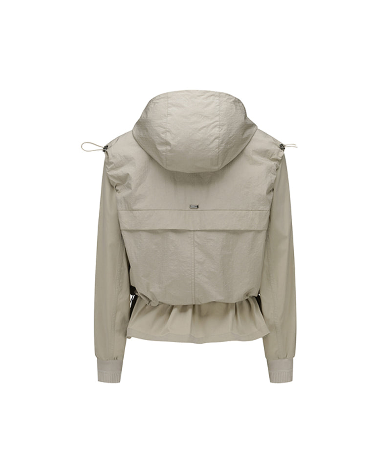 Women's Detachable MA-1 Jacket - Light Beige