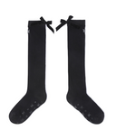 Women's Ribbon Knee Socks - Black