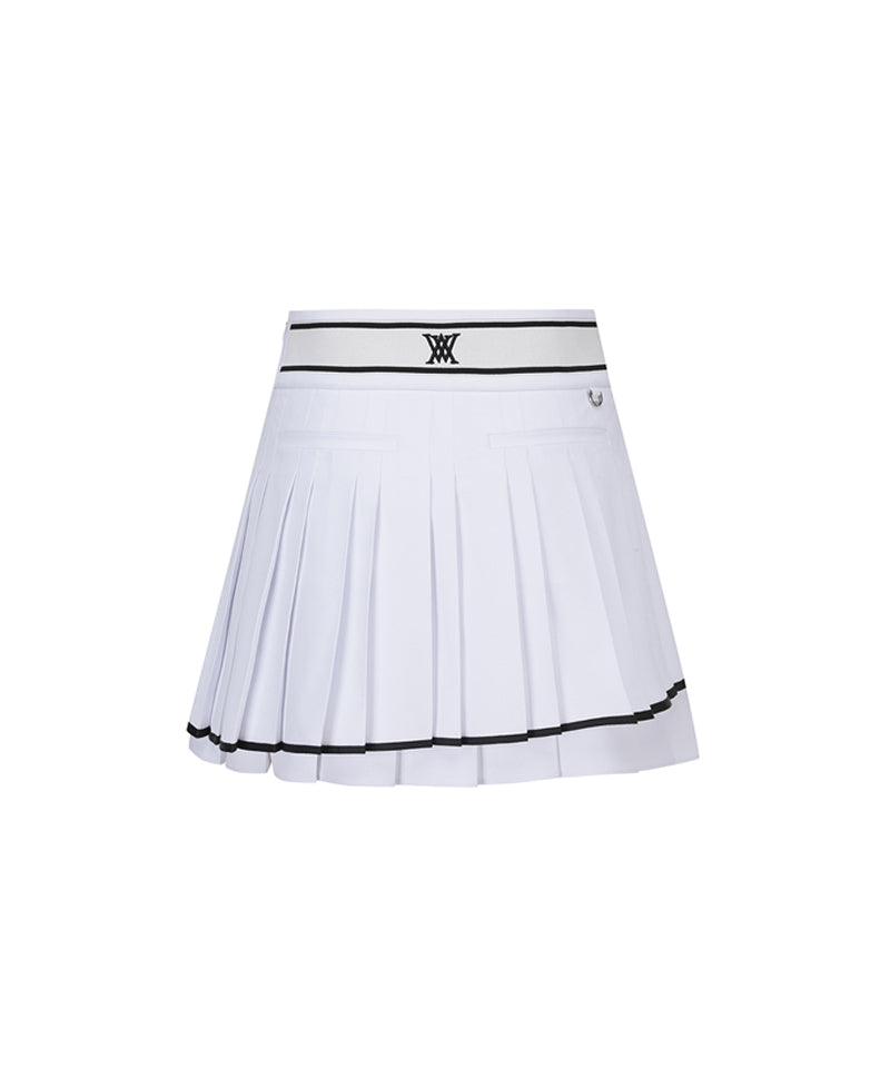 Women's Asymmetry Pleats Skirt - White