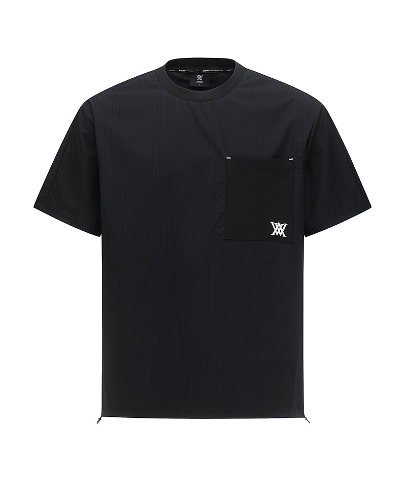 Men s Ribbed Crew Neck Short T Shirt