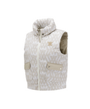 Women's WI Logo Pattern Reversible Down Vest - Beige