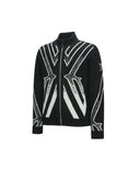 ANEW Golf Men's Big Logo Intarsia Wind Block Zip-Up Cardigan - Black
