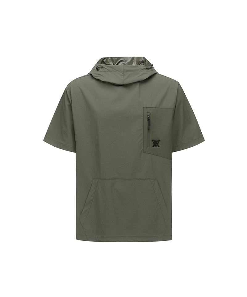 ☆ANEW GOLF☆ HOODY POCKET SHORT T-SHIRT Legacy Sale] Men Lip Hoodie Short T-Shirt - Khaki – Anew Golf USA