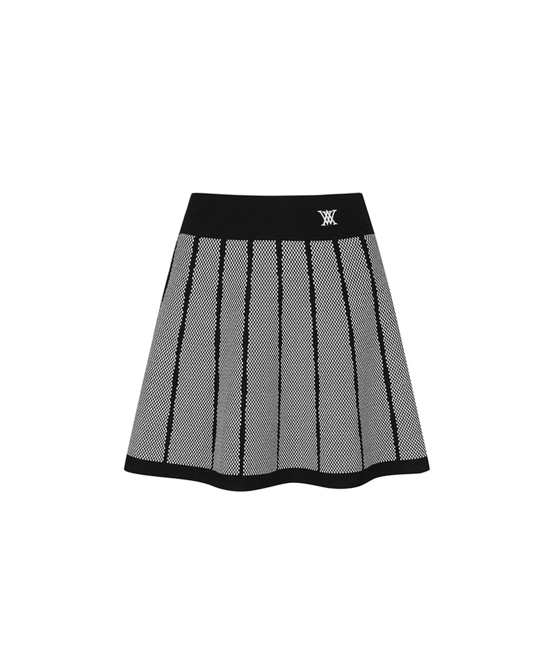 Women's Pattern Knit Skirt - Black
