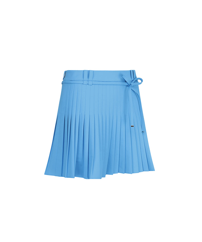 Women's Ribbon Pleats Skirt - Aqua Blue