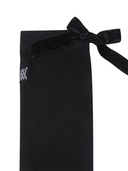 Women's Ribbon Knee Socks - Black