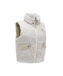 Women's WI Logo Pattern Reversible Down Vest - Beige