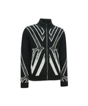 ANEW Golf Men's Big Logo Intarsia Wind Block Zip-Up Cardigan - Black