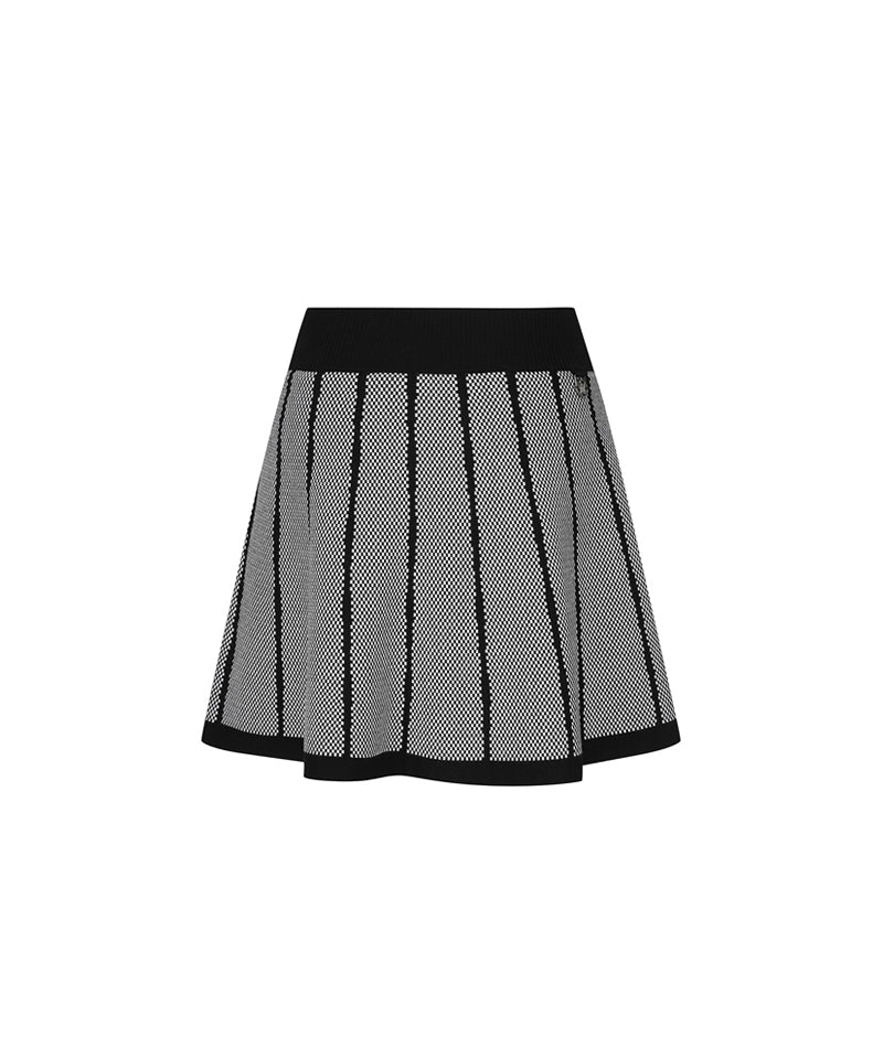 Women's Pattern Knit Skirt - Black
