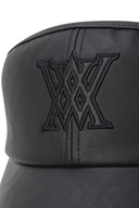 Women's Leather Like Visor - Black