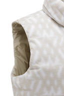 Women's WI Logo Pattern Reversible Down Vest - Beige