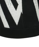 ANEW Golf Men's Big Logo Intarsia Wind Block Zip-Up Cardigan - Black