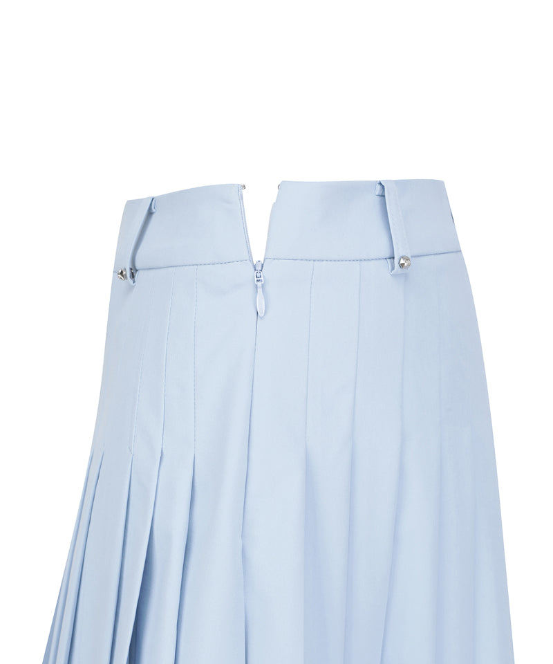 Women's Double Layer Pleats Skirt - Sky Blue