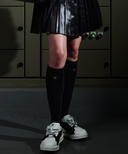 Women's Ribbon Knee Socks - Black