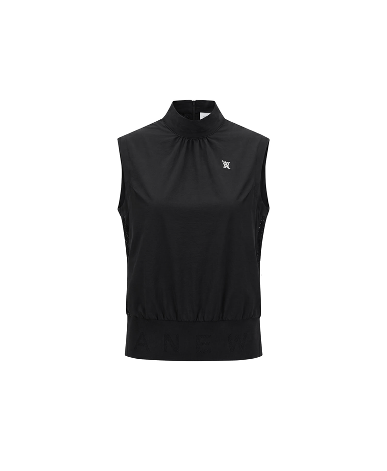 Women's Back Zip Mock Neck Vest - Black – Anew Golf USA Women's Back Zip Mock Neck Vest - Black – Anew Golf USA