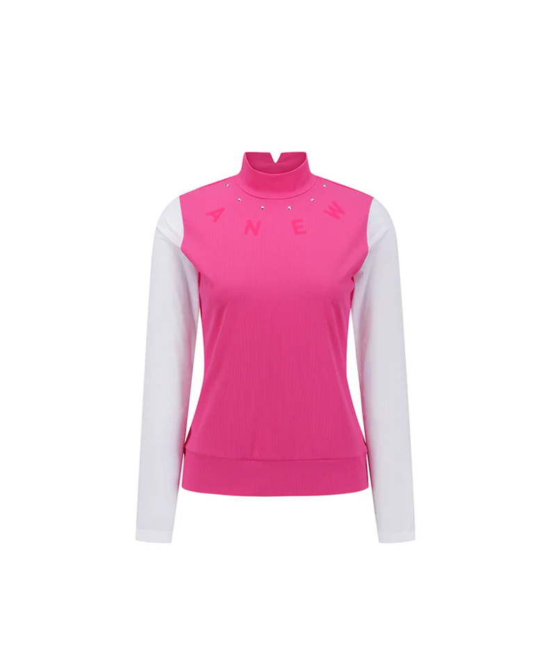 Women's Mock Neck Cooling Sleeve T-Shirt - Hot Pink – Anew Golf USA