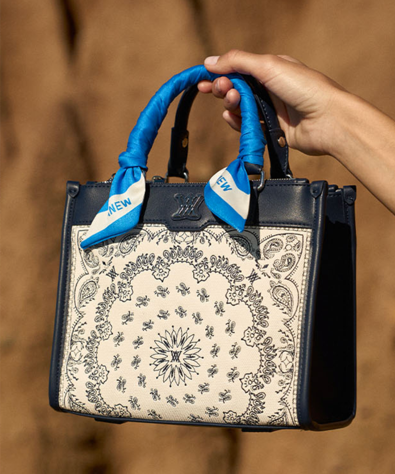 Paisley Tote Bag - Navy