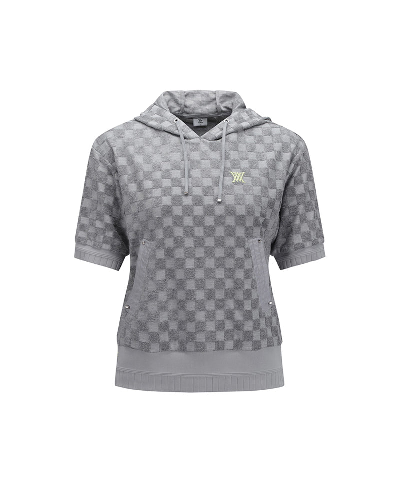 ANEW Golf Women's Terry Check Board Hoodie Short T-Shirt
