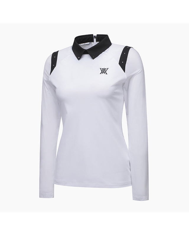Women's Shoulder Point Long T-Shirt - White