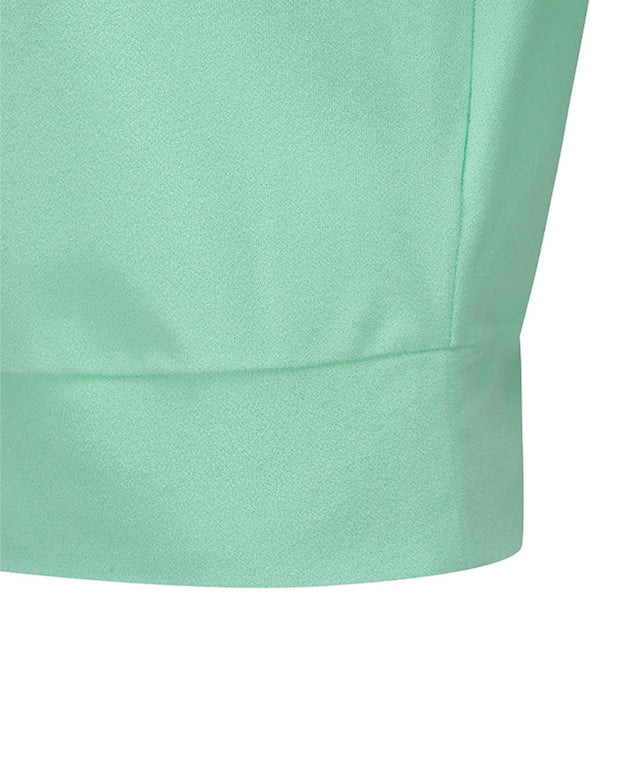 Women's Terry Material Collar Short T-Shirt - Light Green