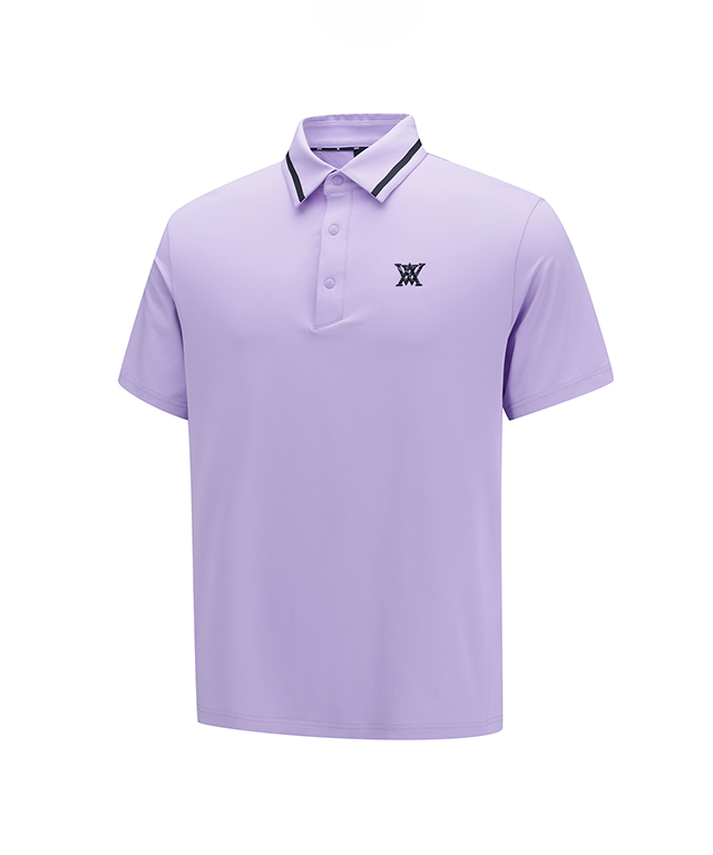 Men's Back Triangular Point Short T-Shirt - Lavender