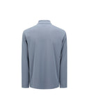 Men's Textured High Neck Half Zip T-Shirt - Light Blue