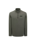 Men's Textured High Neck Half Zip T-Shirt - Dark Grey