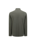 Men's Textured High Neck Half Zip T-Shirt - Dark Grey
