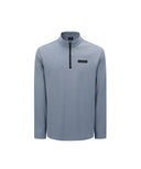 Men's Textured High Neck Half Zip T-Shirt - Light Blue